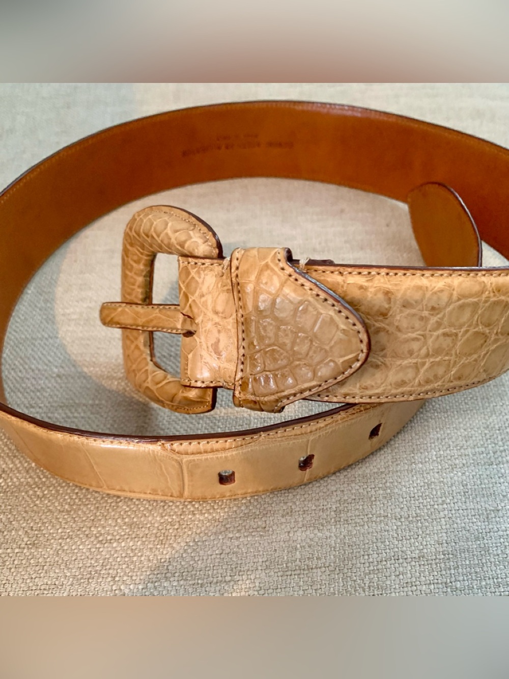 BELT GENUINE ALLIGATOR ITALY TAN MEDIUM